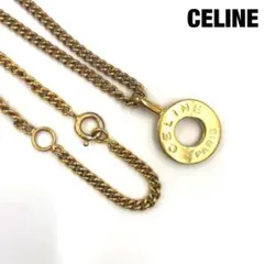 ✨美品✨ CELINE ネックレス サークルロゴ 刻印 ゴールド 48cm