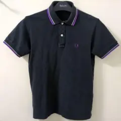 FRED PERRY ポロシャツ　ブラック　M　パープル