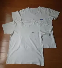 【断捨離値引き】ブルーブルーホワイト Tシャツ MサイズとSサイズ ポケット付き