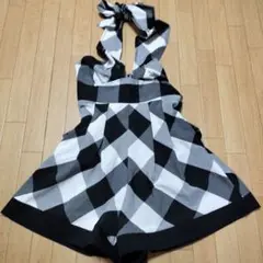 白黒ダイヤモンド柄ショートパンツ
