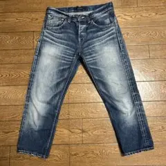 Johnbull ジョンブル フェード加工 ショートストレートデニムジーンズ