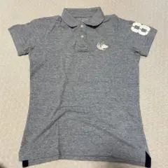 グレー　ワンポイント　シンプル　生地厚手　ポロシャツ　美品