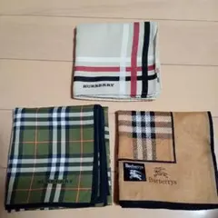 バーバリーメンズハンカチ、ベージュ他