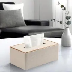 ベージュ ティッシュボックス ファブリック