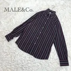 美品　MALE&Co. 長袖シャツ ストライプ　ワイシャツ　カジュアル綿100
