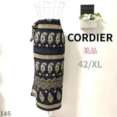 【美品A】 CORDIER エスニック柄ラップスカート 42/XL