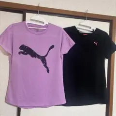 Puma ラベンダー Tシャツ Sサイズ、黒Mサイズ2枚セット