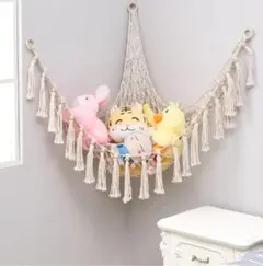 ハンモック❤収納ネット 子供おもちゃ 吊り下げ式 ぬいぐるみ 三角形 インテリア
