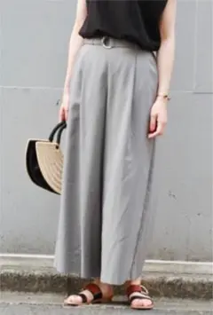 JS relume ベルト付ワイドパンツ グレー