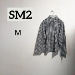 S241 SM2 サマンサモスモス チェック柄シャツ M 麻 綿
