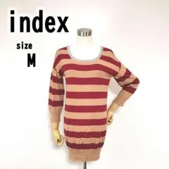 【M】index インデックス レディース ボーダー ワンピース 薄手ニット
