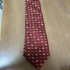 FENDI 動物柄 ネクタイ 赤