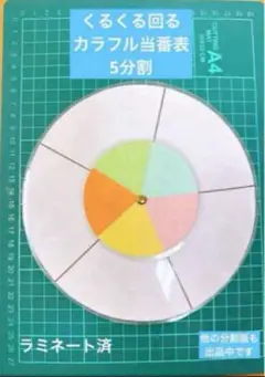 mococoさま くるくる回る当番表5分割