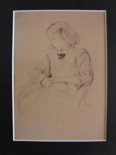 M○シリアルナンバー入り小磯良平『プロフィール』 少女リトグラフ