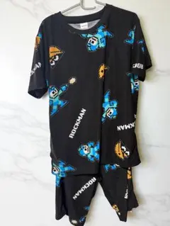 ROCKMAN 　ロックマン　黒　パイル上下　L　ドンキ　ルームウェア