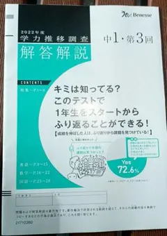 中1 第3回　学力推移調査　2022年度　解答