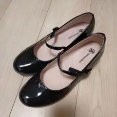 ブラックエナメルストラップフォーマルシューズ /キッズ/22cm