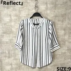 【reflect】ストライプ柄Vネックブラウス　七分袖ブラウス　プルオーバー　9