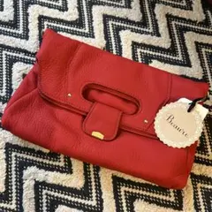 グレディブリリアン　レッド 本革 クラッチバッグ ハンドル付き新品