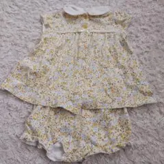 花柄70～80【bebe】 ブルマ付きワンピース半袖セットアップ