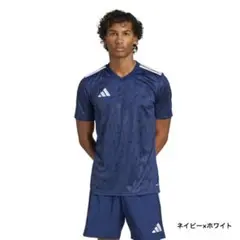 新品未使用　adidas 2025新作スポーツ半袖Tシャツ フットサル　ネイビー