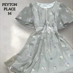 ペイトンプレイス　花柄フレアスリーブワンピース　レディース　シフォンワンピースM