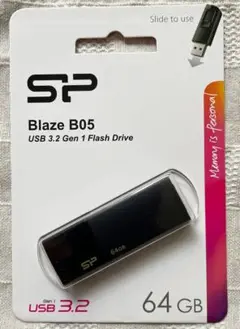 USB3.2 64GB USBメモリースティック スライド式 シリコンパワー