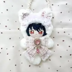 98 ツイードシリーズ　いつぬい　ぬい服　ねこ　白　ピンク　あんスタ　ロリータ