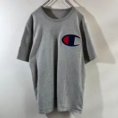 T-93 Champion 刺繍ロゴ グレー Tシャツ Mサイズ