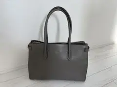 グレー レザートートバッグ