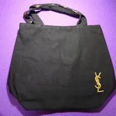 YSL 黒トートバッグ ピンク内側