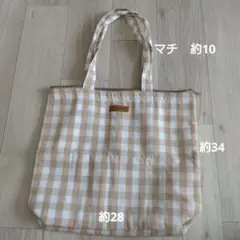 保冷チェック柄トートバッグ