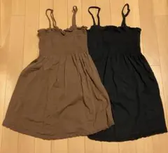 ２点　UNIQLO キャミソール　チュニック　レース　ブラック　ブラウン