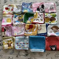 掃除用　中古品キャラクターハンカチセット 19枚
