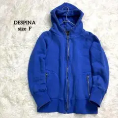 DESPINA 長袖パーカー 無地 ブルー フルジップ オーバーサイズ 2196