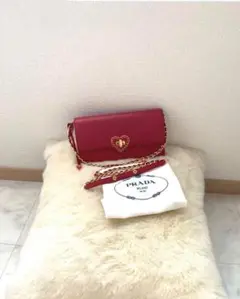 プラダPRADA サフィアーノ チェーンウォレットショルダーバッグクラッチバッグ