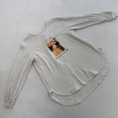 IEDIT 長袖 Tシャツ プリント 白 コットン サイズM