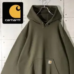 【人気定番】カーハート⭐︎ワンポイントロゴ プルオーバースエットパーカー希少カーキ