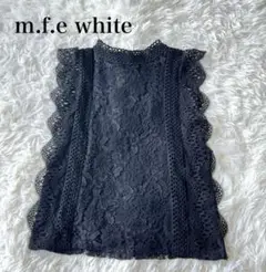 m.f.e white ノースリーブトップス　レース　ブラック