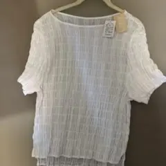 studio clip プリーツ加工 ホワイトトップス Fサイズ　新品未着用