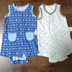 ひつじのショーン　ベビー服　60cm　袖なし　青系