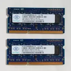 NANYA ノート用メモリ PC3-10600S-9-10-B2 2GB 2枚