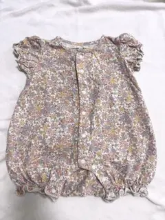 花柄ロンパース 70cm フリル袖