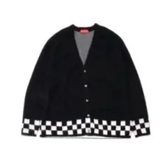 シュプリーム キャメル　カーディガン　チェッカーフラッグ　キムタク着 木村拓哉 キムタク 着用 XL supreme brushed checkerboard