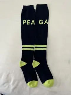 パーリーゲイツ ハイソックス ネイビー×ネオンイエロー