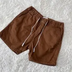 【c4461】OCHENTA ハーフパンツ ウエストゴム　ブラウン