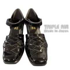 美品　TRIPLE AIR　編込み　サンダル　ウォーキングシューズ　AS34