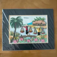 ベトナム　日常風景　ペーパークラフト　クイリング　アート作品