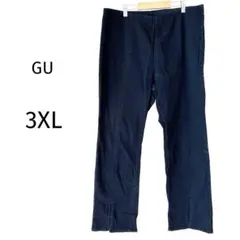 GU ハイライズフロントスリットフレアジーンズ サイドジッパー 大きめ 3XL