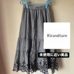 フレアロングスカート 黒白ギンガムチェック